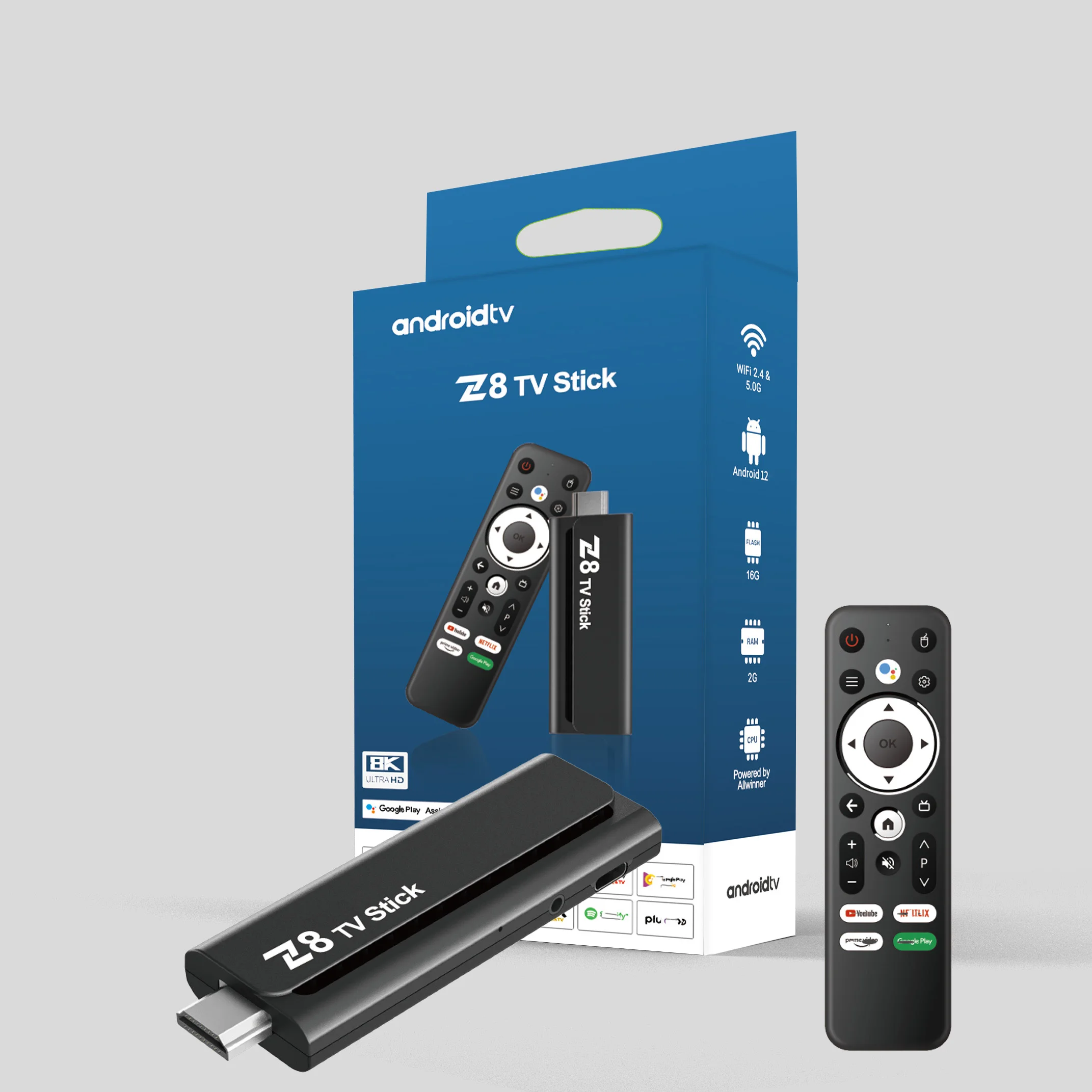 Z8 Stick 8K Smart TV Dongle - Android 12.0, 2GB RAM