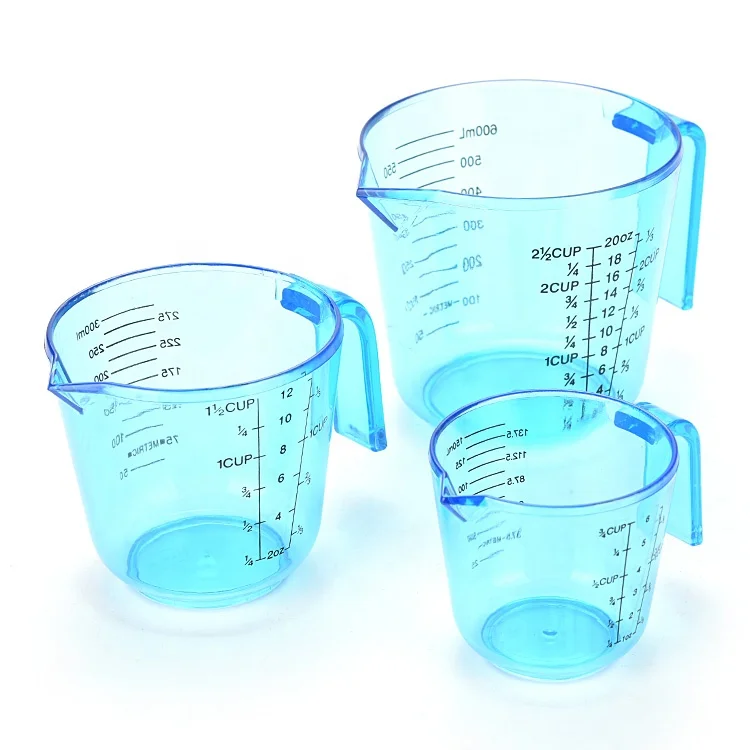 Kitchen Baking Accessories Eco-Friendly 3-Piece Set of 12 oz Clear Plastic  Graduated Measuring Mixing Cups| Alibaba.com