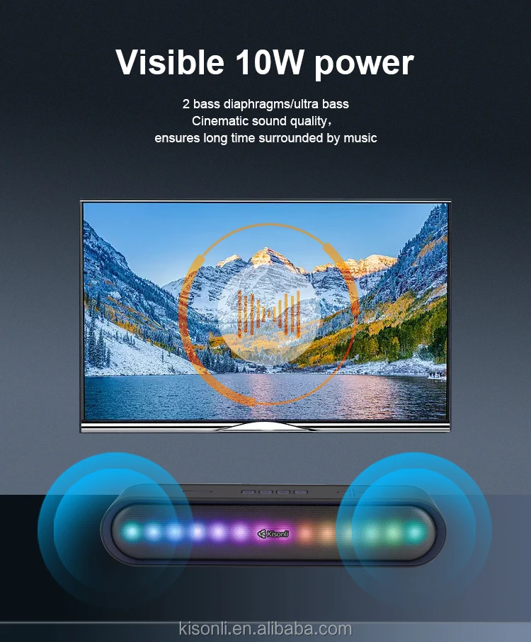 Kisonli LED-915 super bass speakers blue tooth speaker sound bar woofer speaker with fm radio