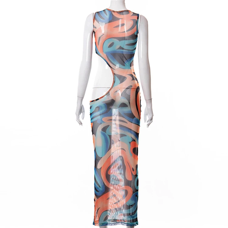 MOEN Hollow Out Sleeveless vestido de dama Womens Summer dress Trending Products 2021 Woman Long Dresses