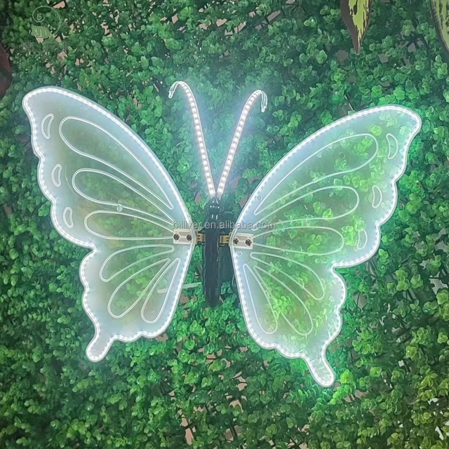 High Brightness Butterfly Led Stand Up Light Open And Close Decoration Centerpiece Outdoor Garden Holiday Lighting