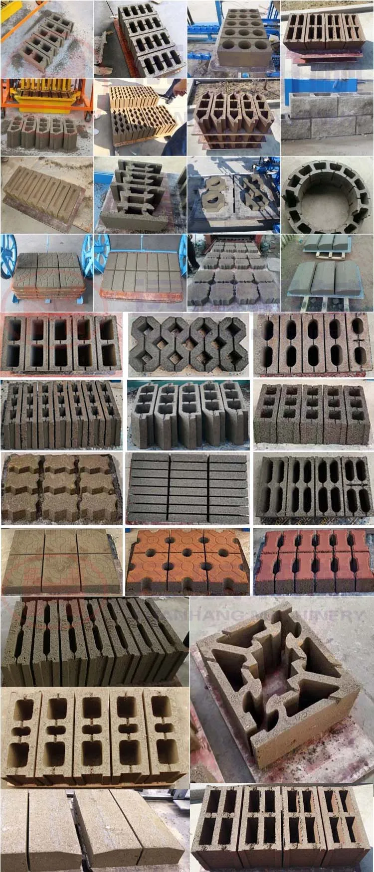 Block Making Machine Semi Automatic Hollow Hallow Concrete Cement Brick Make Machinery