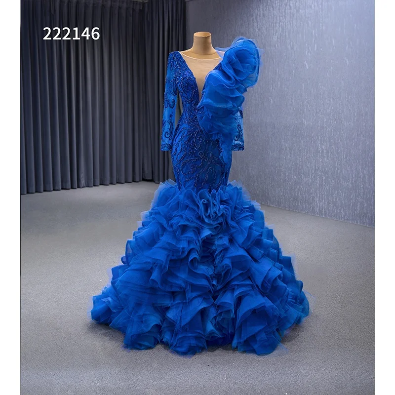 emerald blue prom dress One-shoulder Sparkly Teal Green A-line Long Prom Dresses, PD3462 –  SposaBridal main image 1