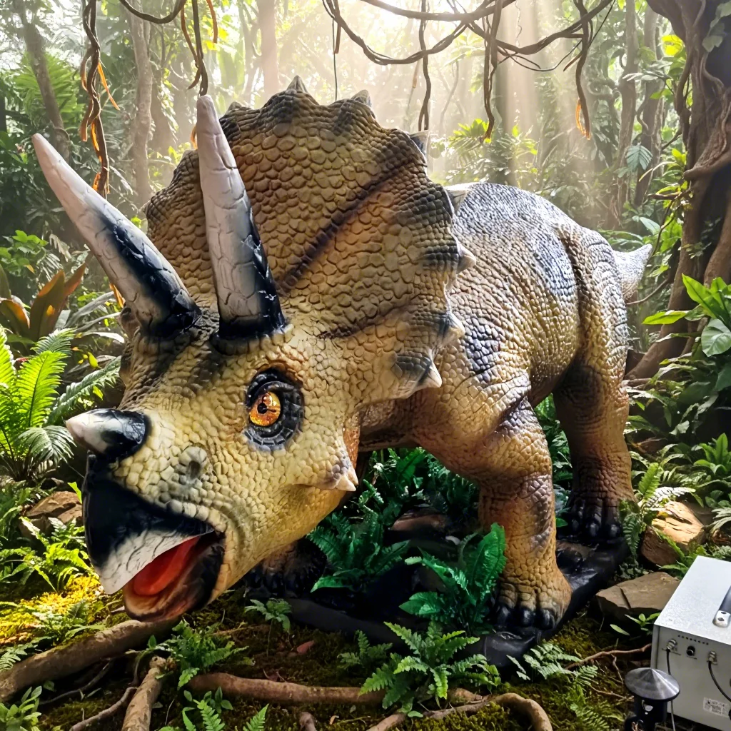 Levensgrote Triceratops Animatronisch Dinosaurus Model met Bewegingssensor voor Pretpark Educatieve Zone Luchthaven