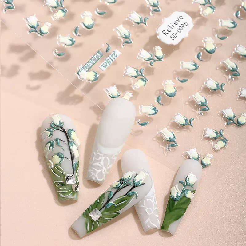 Оптовая продажа 5D милые наклейки для ногтей, роскошные Ретро Мультяшные украшения для ногтей, бумага для домашних животных, пластиковая наклейка для обертывания ногтей, Лидер продаж