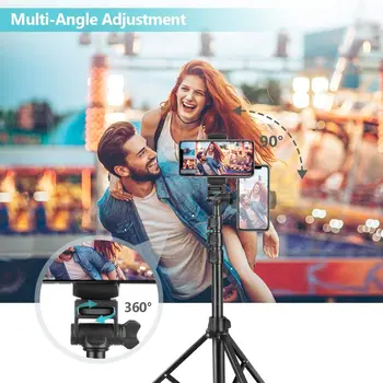 MT36 Selfie Stick Phone Tripod 67" Extendable Travel Tripod Stand with Phone Clip 1.7meter Tripod for Video Shooting Vlog detail image