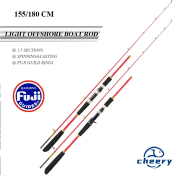 CHEERY Red FUJI Rings 1.55m 1.8m Light Fishing Boat Rod Offshore Fishing Raft Rods Bass Light Offshore Rod for Sea Fishing – Rod – view 2