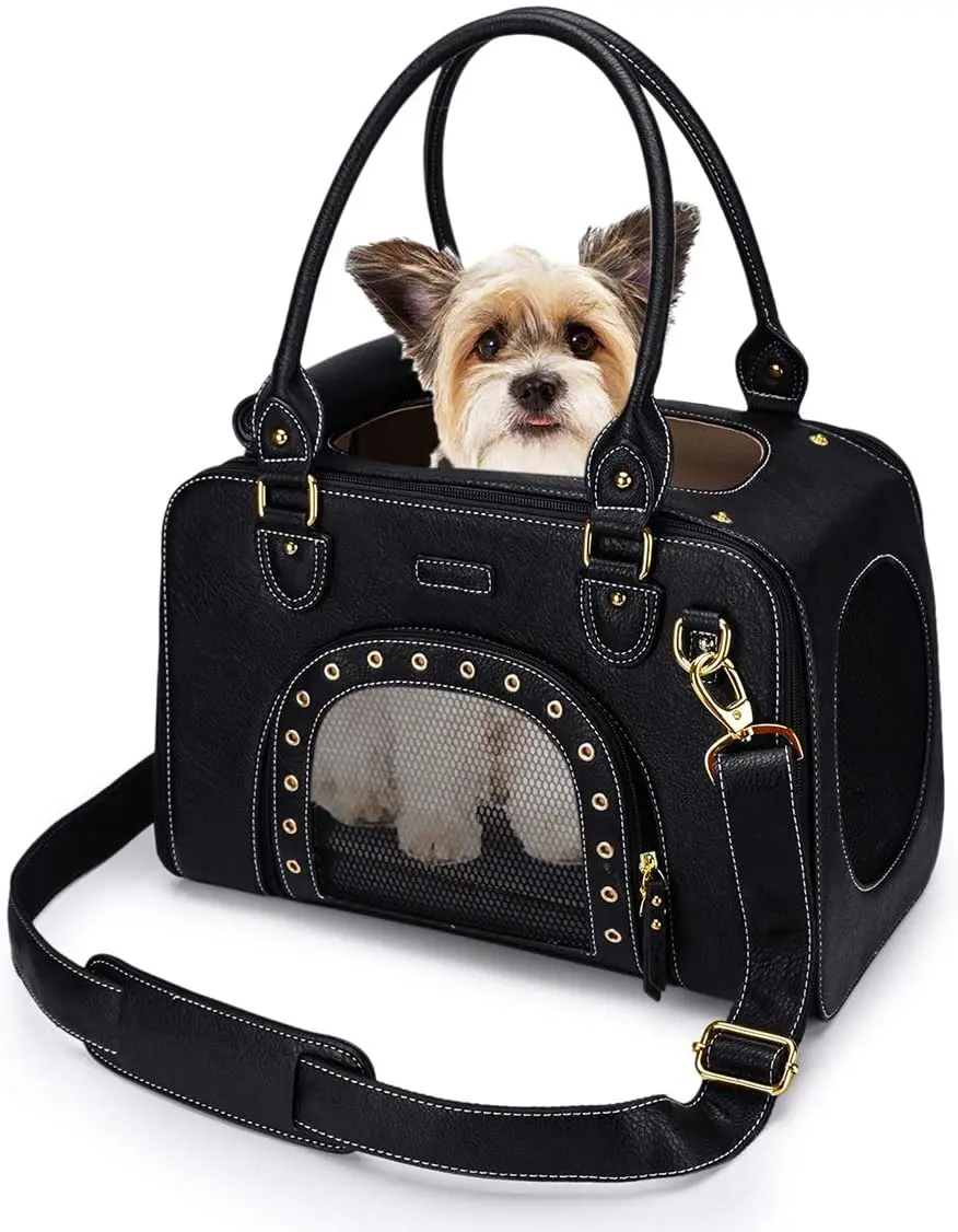 Amazon.com : Pet Purse for Small Dogs and Cats, LitaiL Dog Carrier Purse  with Pockets, Pet Travel Tote Bag with Safety Tether, Dog Soft-Sided  Carriers for Subway/Walking/Hiking (Black) : Pet Supplies