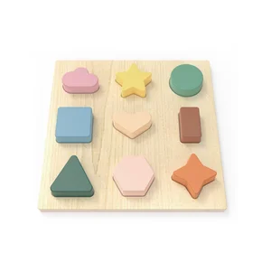 Unisex Montessori Educational Pretend Play Set 18M+ Kids' Nontoxic Wood Safety Home Use Geometry Puzzle Toy Pretend Safety Toys