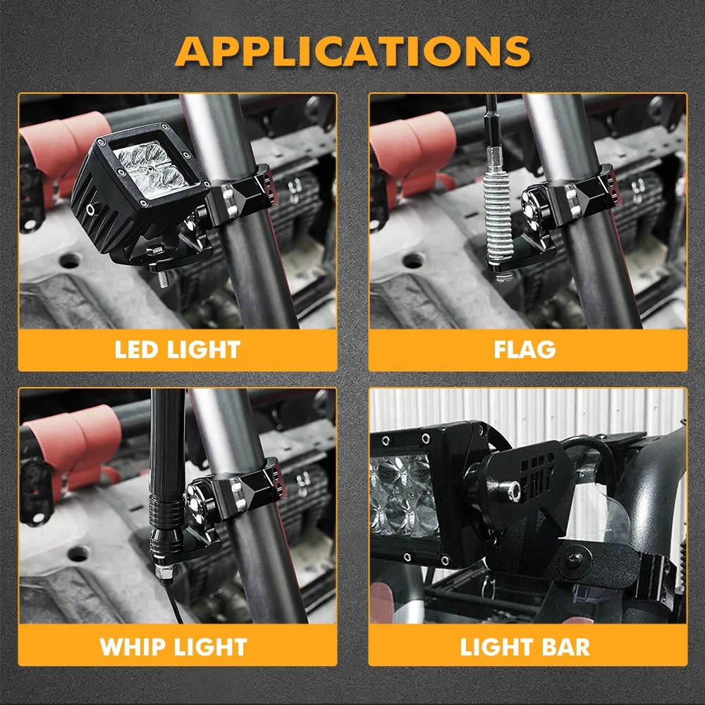 Adjustable Flag Light Bracket For Polaris RZR Can-Am Adjustable - Foto 5