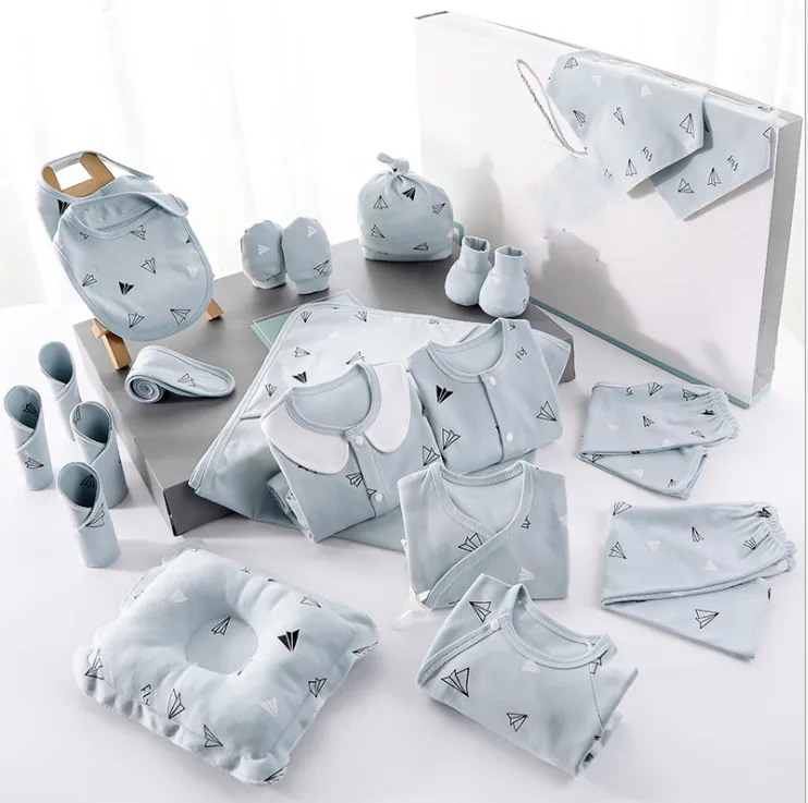 Wholesale newborn babies gift box pure cotton clothing sets casual new born baby clothes set