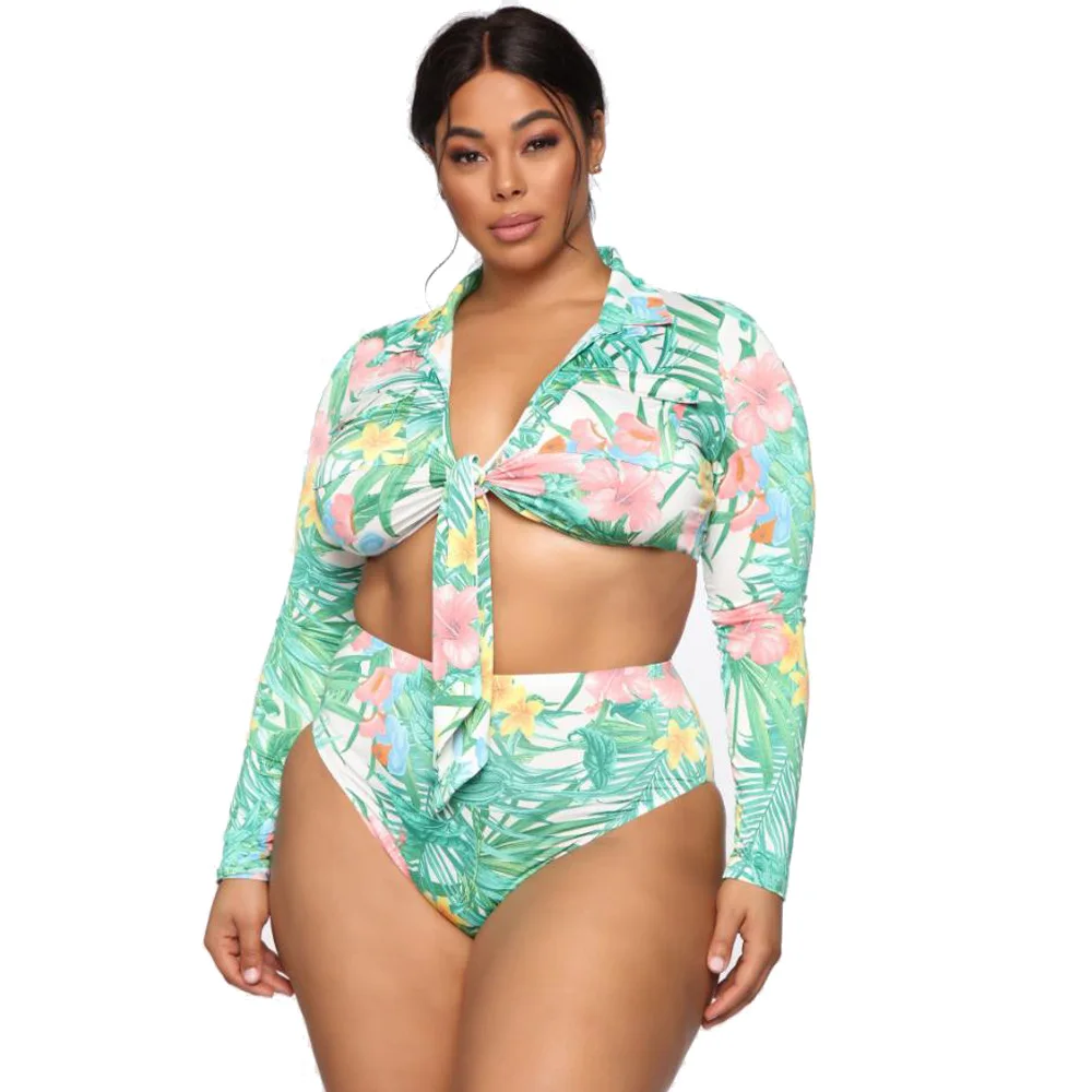 plus size long sleeve swimwear