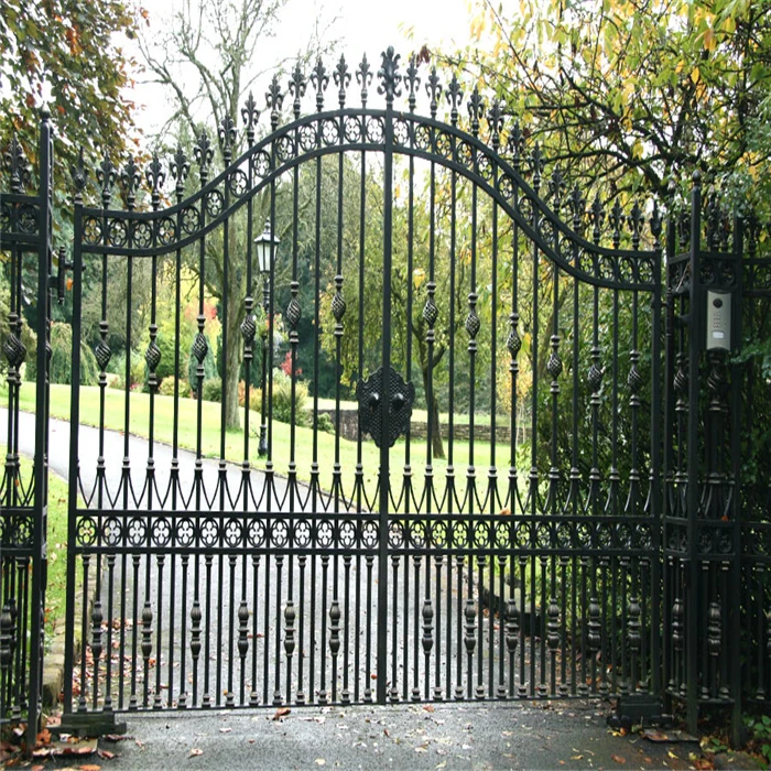 Driveway Double Main Gate Iron Gate Design Wrought Iron Gate Parts