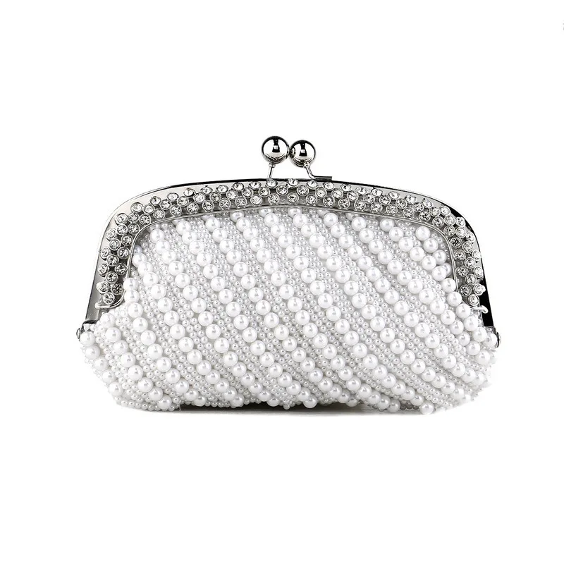 Mini Bucket Bag Rhinestone & Faux Pearl Decor Glamorous For Party, Perfect  Bride Purse For Wedding, Prom & Party Events