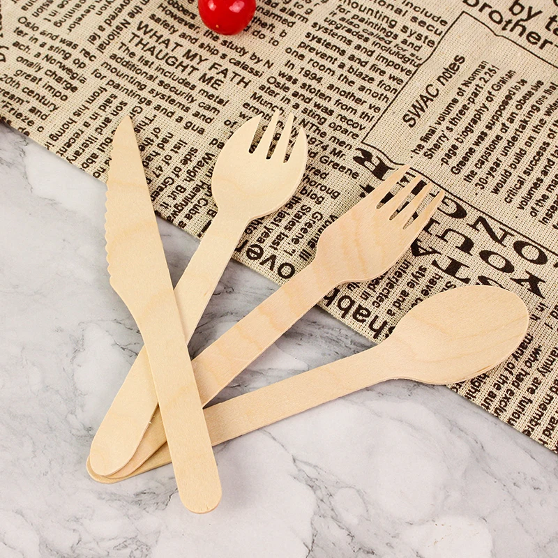 Butterfunny 200 Pack 4" Mini Wooden Spork Disposable Spork Biodegradable Birchwood Fork Spoon For Camping, Party, Wedding And Family Gatherings
