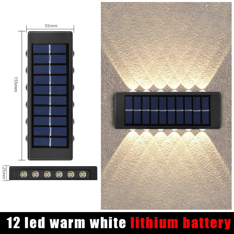 12 Hours Lighting 2 Packs 12 Led Wall Mounted Pathway Lights Outdoor ...