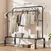 Black reinforced double pole 130cm with coat hook and post
