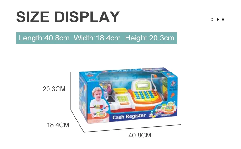 Supermarket plastic light educational pretend play cash register machines toys kids play electronic cash register