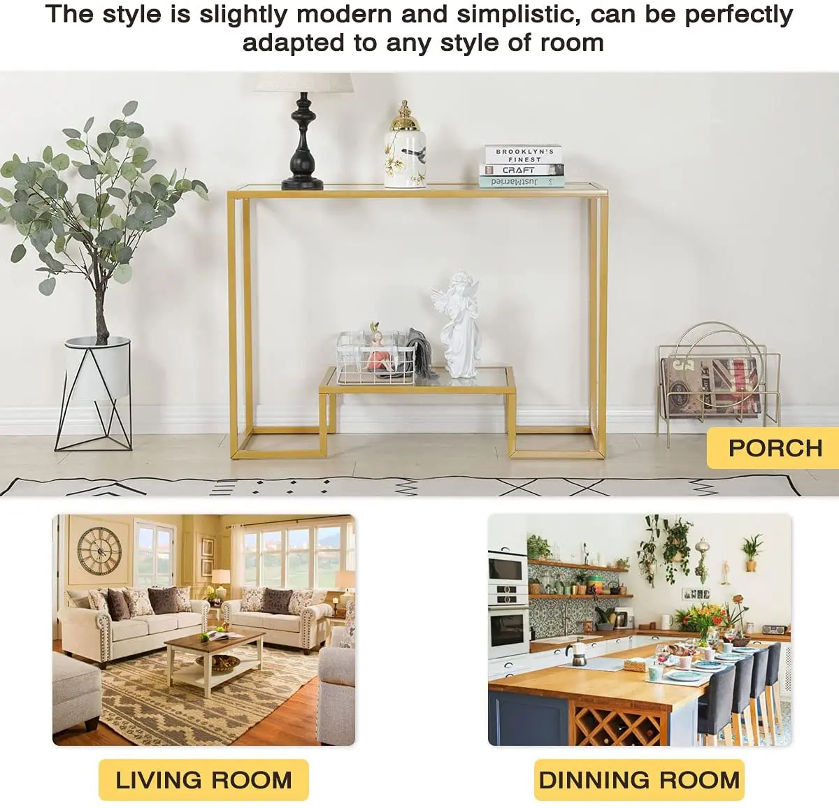 Console Table Modern Luxury Gold Metal Tempered Glass Top Mirrored