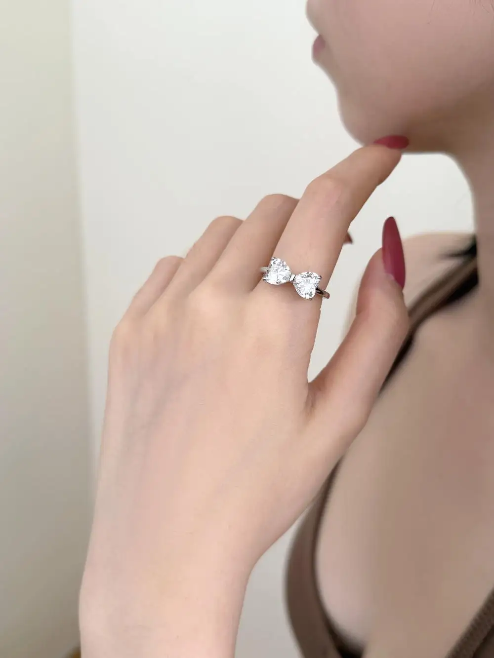 KAKODIY Pink Bow Cubic Zirconia 925 Sterling Silver Fine Jewelry for Women Ring Wedding Ring detail 9