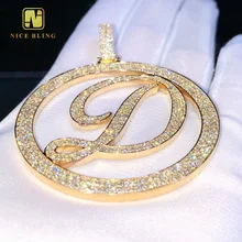 Custom Iced Out New Design 925 Sterling Silver Gold Plated Hip Hop Jewelry VVS Moissanite Diamond Letter Pendant Necklace