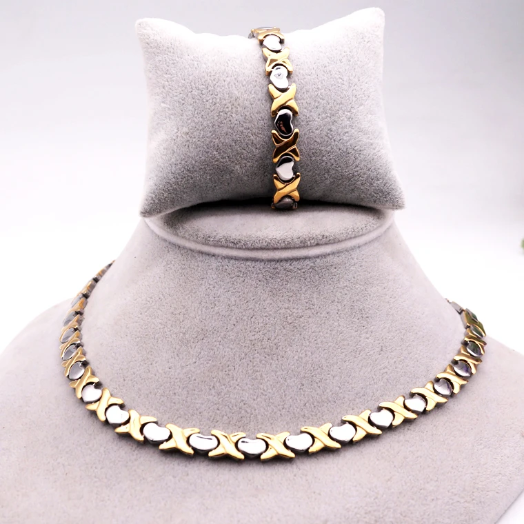 Two Tones Gold And Silver X Heart Xo 