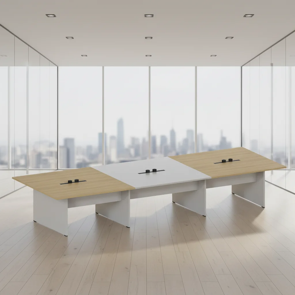 Executive Smart Conference Table Triple Power Rail ABS Connection System Modern Meeting Room Solution 4