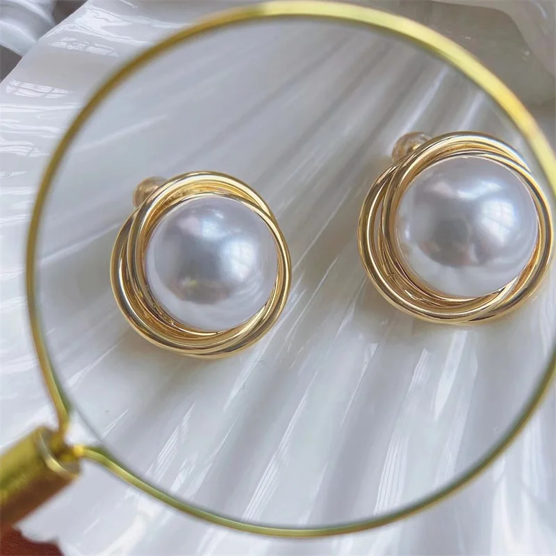 Minimalist Twisted Rope Twisted Surround Pearl Earring Fashion Drop Earrings Classic Hot Selling Jewelry for Women