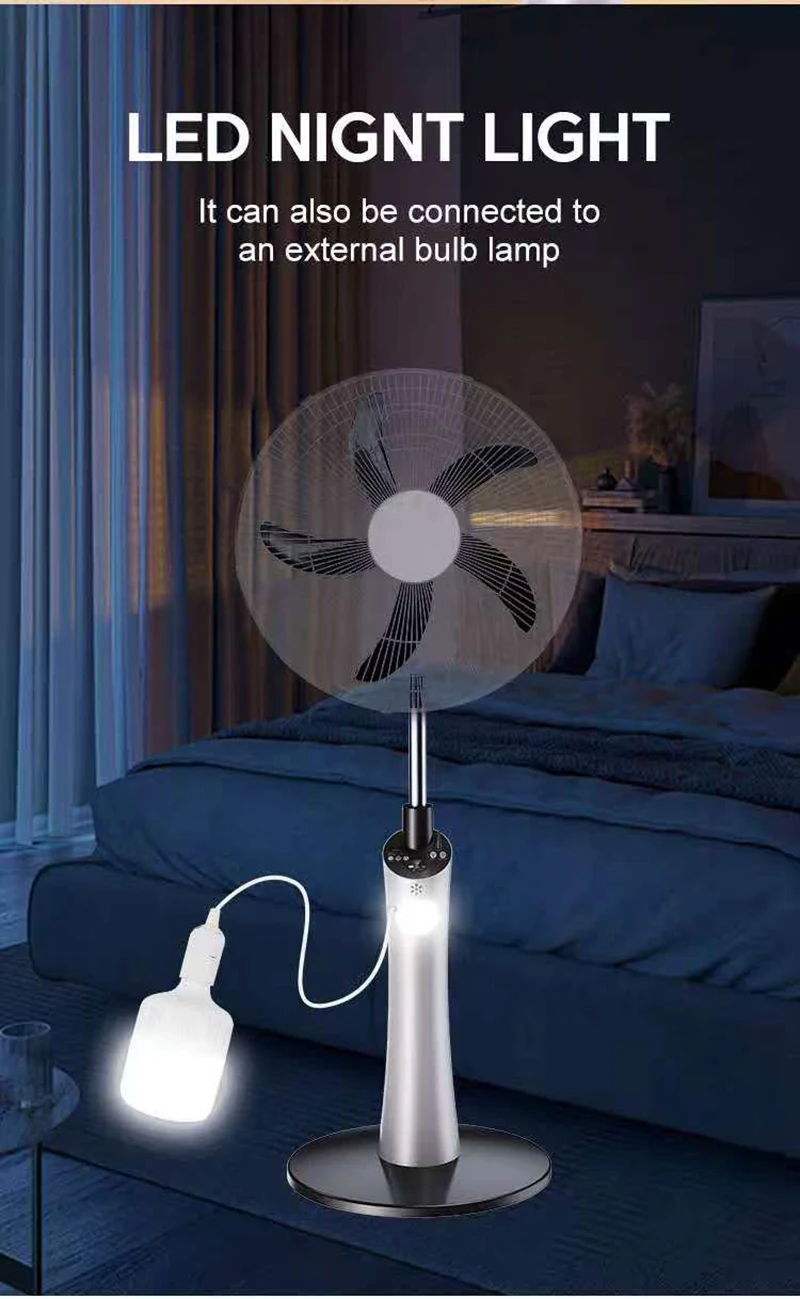 Electric Solar Standing Fan, Plastic, USB - detail 20