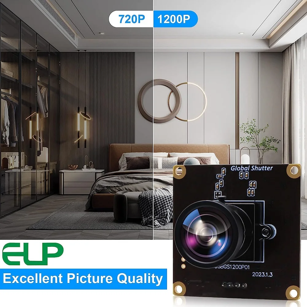 ELP 1080P グローバルシャッター USB カメラ 90FPS 高速 120