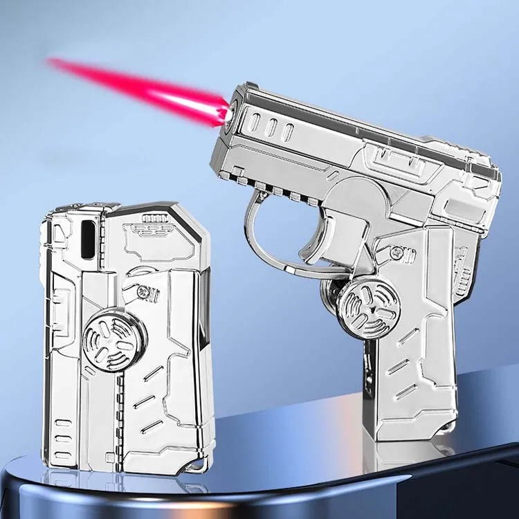 Criativo Windproof Red Flame Isqueiro Mecha Gyro Butano recarregável Isqueiro para cigarros Atacado