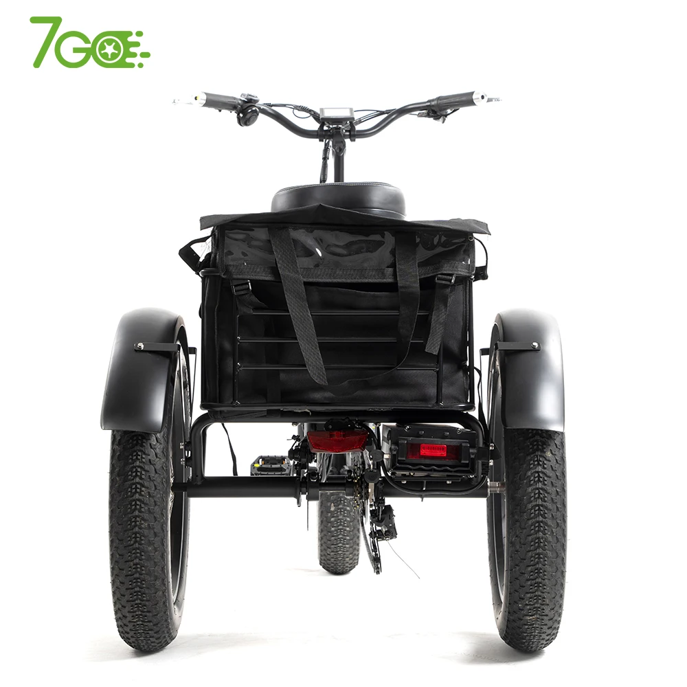 18.2ah литиевая батарея 3-х колесный Электрический грузовой велосипед 48v 750w трехколесный самокат с толстыми покрышками велосипед для взрослых электрических трехколесных велосипедов