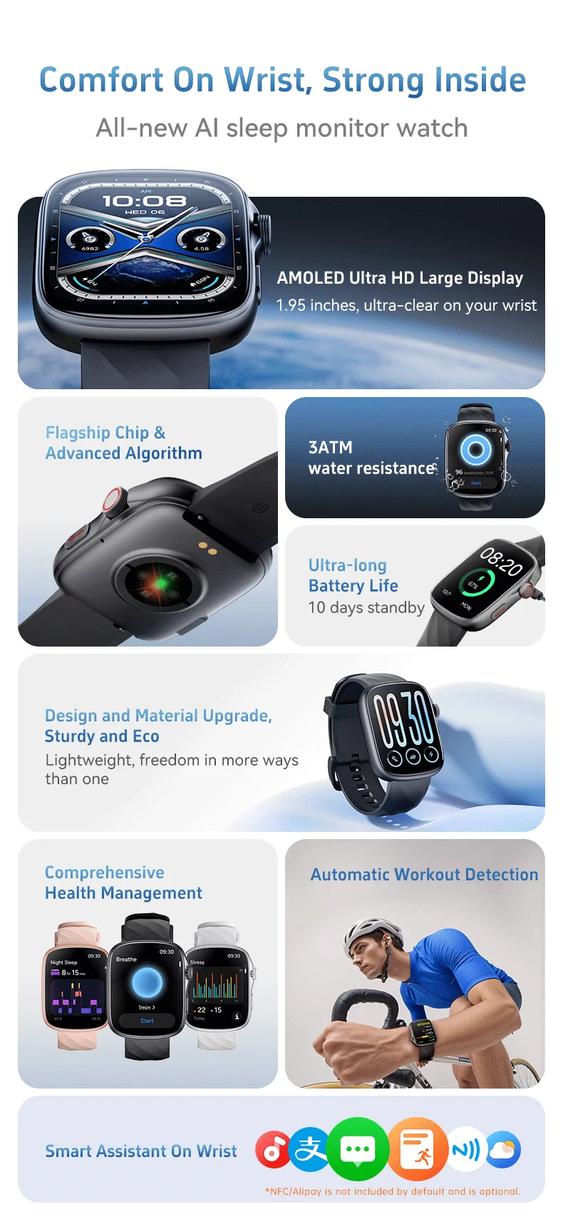 Welcome OEM Order, Factory Whole Selling Sanvnet Gts10 Smart Watch 1.95inch Amoled 30m Waterproof Heart Rate Health Monitoring Sport Smartwatch For Men 2026 - Buy Smartwatch Gts10 smart Watch For Men 2026 Smart Watch