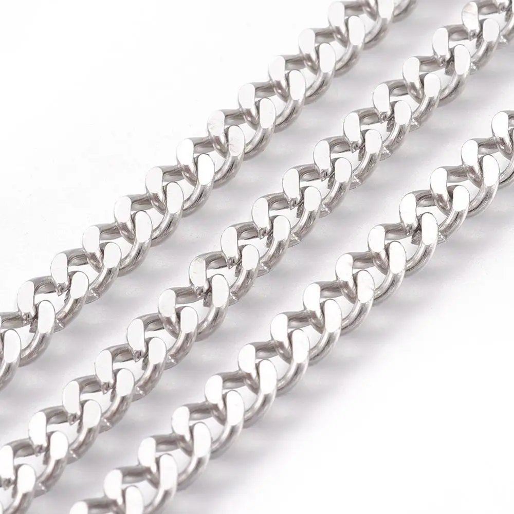 Pandahall Men Link Twisted Curb Chain 