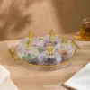 Plateau avec bols à collation en verre