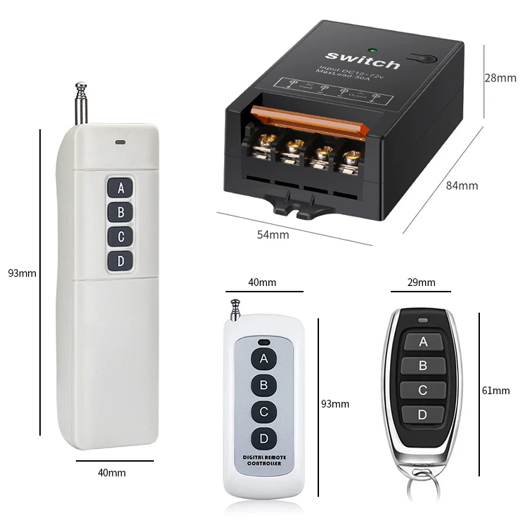Dc Remote Switch Long Range Rf Transmitter and Receiver Remote Control Switch 12v Led Remote Control Wireless Switch