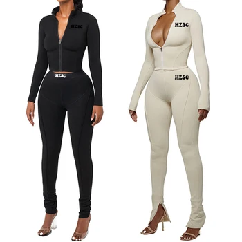 2024 Two Piece Set Women Clothing Custom Tracksuits for Women Zip up Jacket and Joggers Outfit Sport Tracksuits