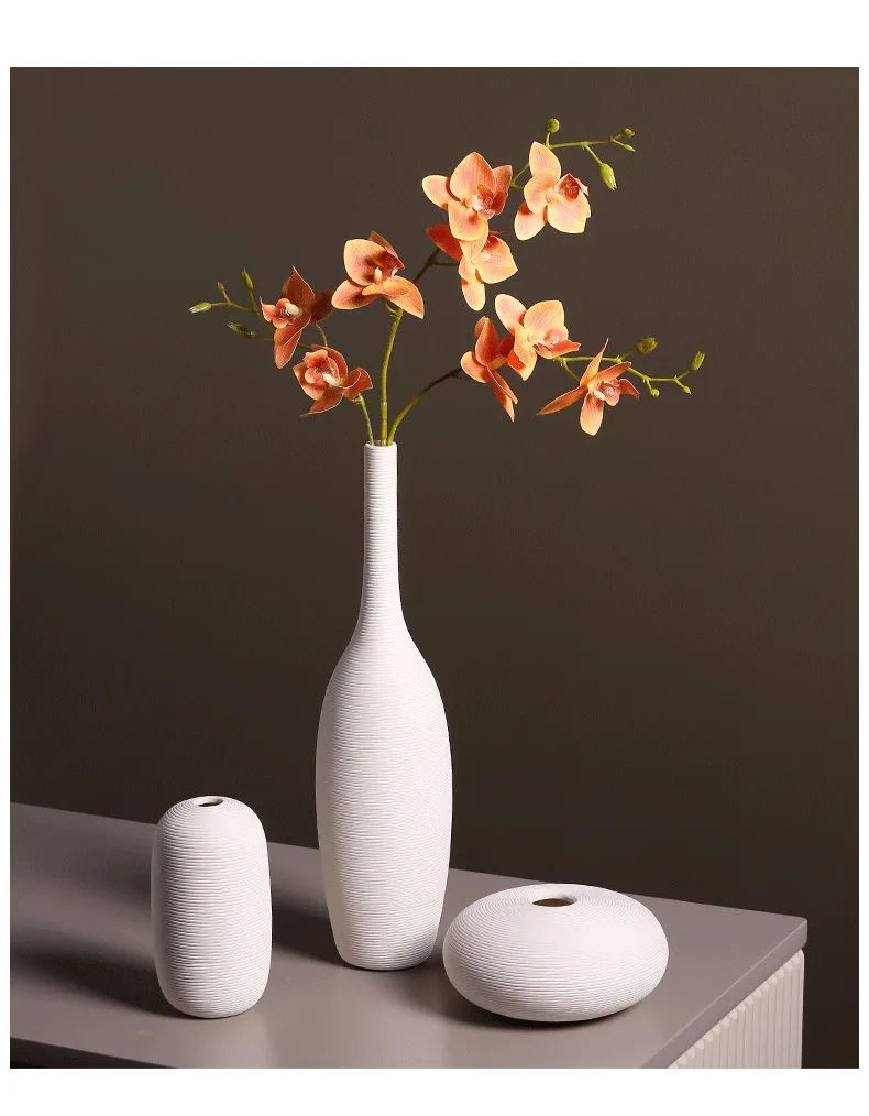 Wholesale Nordic Handmade Modern Irregular Ins Ceramic Vase Plain White Flower Arrangement