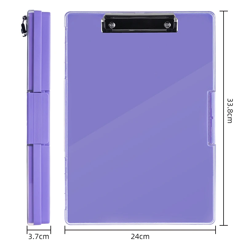 PRAISE Clear Visible Top Panel Storage Clipboards Plastic Side Opening Clip Boards Nursing Clipboard Folder