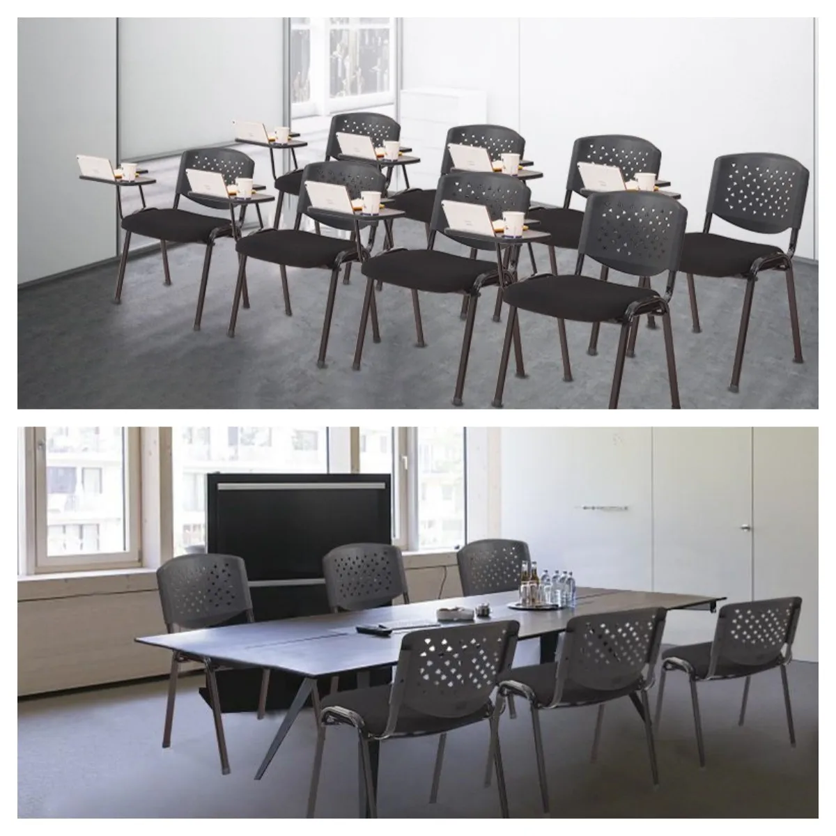 Stacking Plastic Training Chair Lecture Chair with Writing Tablet Metal ...