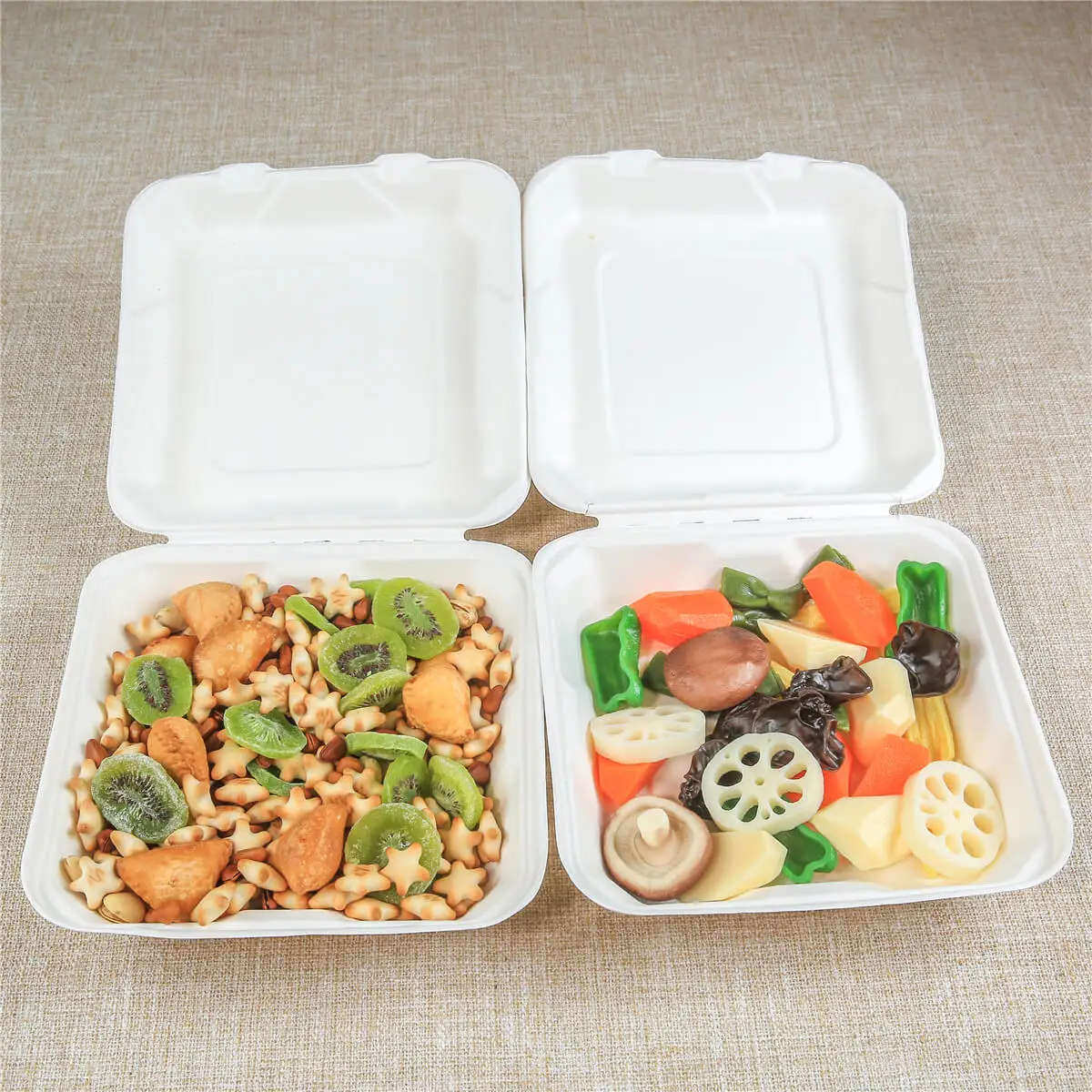 Biodegradable disposable food clamshell/3 5 compartments food box/tray