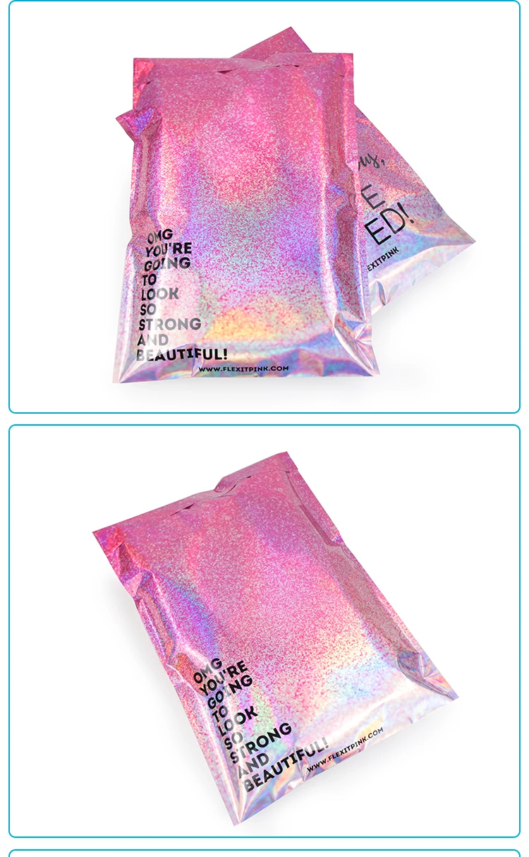 Custom Poly Mailing Bag Shipping Bags Rainbow Glitter Envelopes