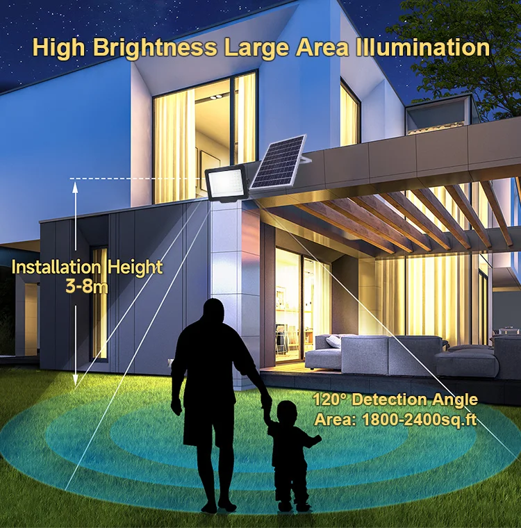 KCD Garden Portable High Power Motion Sensor 100w 300w 400w 500w Waterproof LED Floodlight Solar Flood Lights 1000w Outdoor