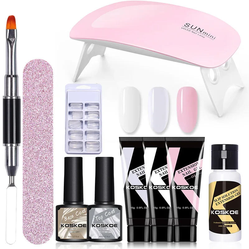 Hot Sale Professional Nail Salon Kit With Uv Lamp False Nails Extension