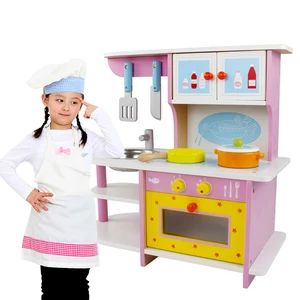 EDULAND Big Wooden Preschool Cooking Game Set Toy for Case Bag Included Girls' Pretend Play Montessori Kitchen Kids Toys