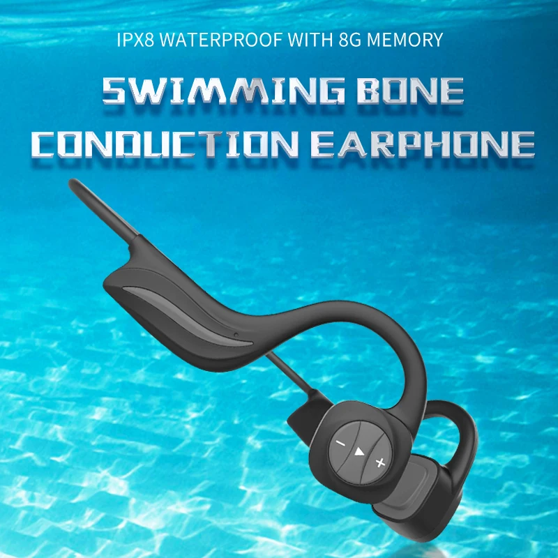 Bone Conduction Headset IPX8 Waterproof Swimming Earphones