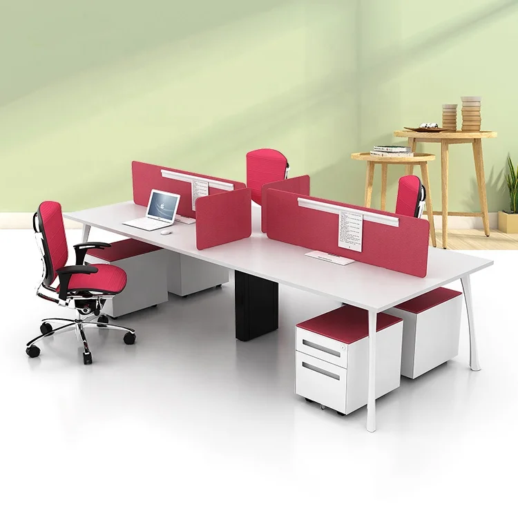 Good Price Open Space Modern Design Office Computer Desk for 4 People