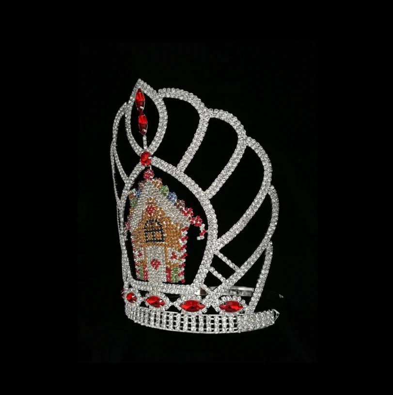 Custom Christmas House Crown Theme Beauty Pageant Rhinestone Crown ...