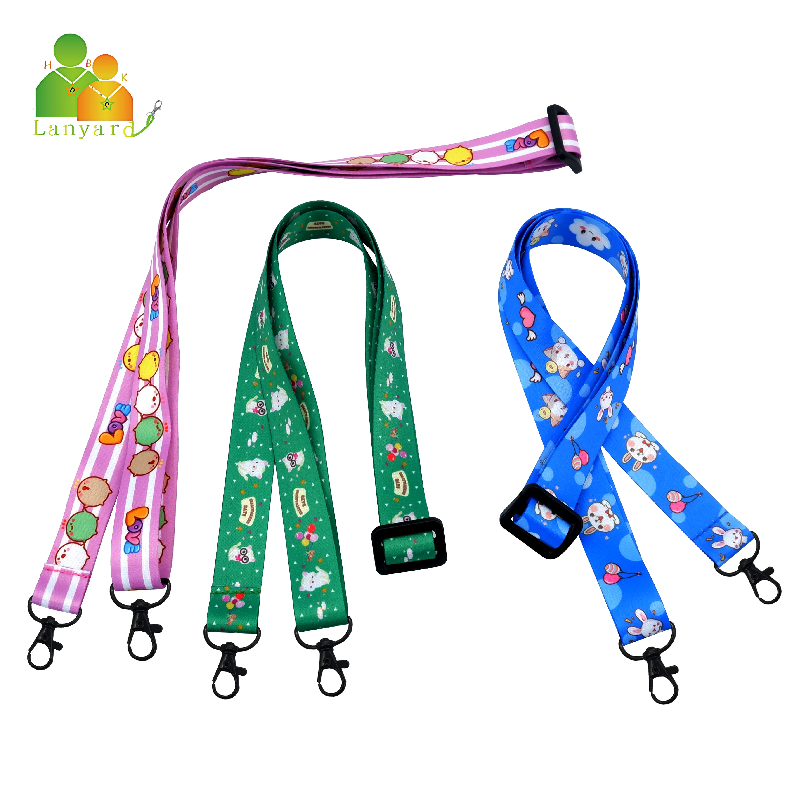 Пользовательские более Цветные полиэфирные милые аниме сотрудники студенты металлический крючок нейлоновый шейный брелок
