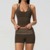 brown dot shorts sets